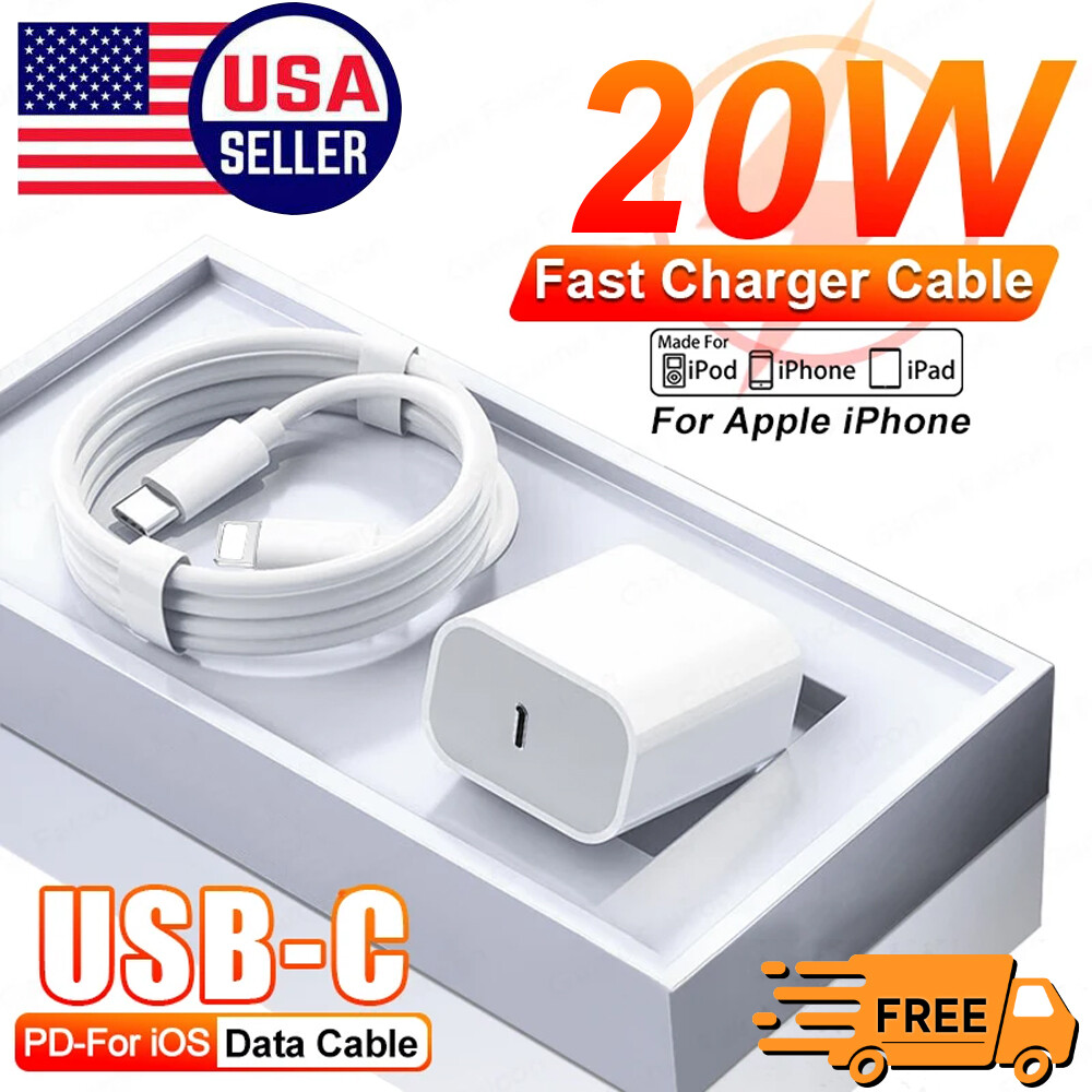 20W PD Fast Charger Wall Adapter +3FT Cable For Apple iPhone 14 13 12 11 X XR
