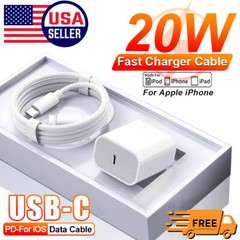 20W PD Fast Charger Wall Adapter +3FT Cable For Apple iPhone 14 13 12 11 X XR