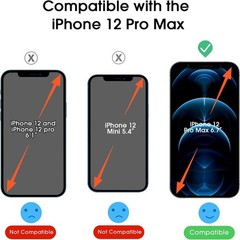2PCS Screen Protector for iPhone 12 Pro Max 6.7 Inch Tempered Glass Case Friendl