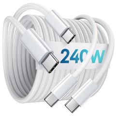 2 Pack 240W USB-C Fast Charger for Samsung Galaxy S25, iPhone 17 6.6FT