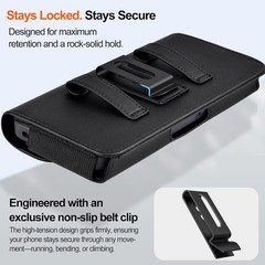 Leather Cell Phone Holster with Card Holder and Belt Clip Protective Case for iP