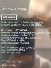 Microsoft Lumia 640 LTE Windows Unlockked 4G Phone , Tested , GOOD