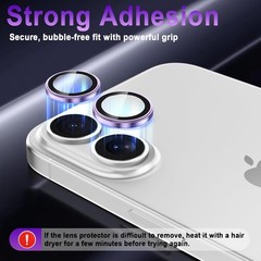 9H Hardness Camera Lens Protector for iPhone 16/16 Plus, Deep Purple