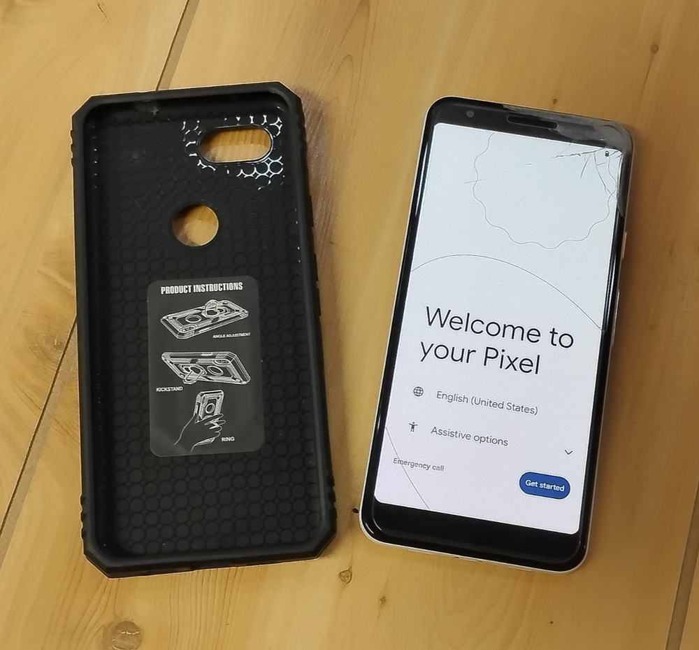 Google Pixel 3a 64GB Unlocked Smartphone – Clearly White – Crack Screen, Works
