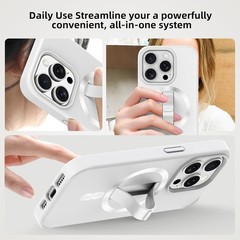 Military-Grade Shockproof Case for iPhone 14 Pro Max with Invisible Stand, White