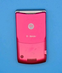 Motorola RAZR V3 Pink/Silver Flip Phone (T-Mobile) WORKS