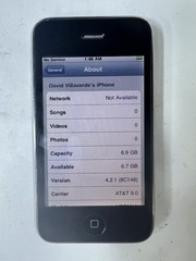 iPhone 3G 8GB Black (AT&T) A1241 (GSM) MB702LL iOS 4.2.1 tested & reset Working