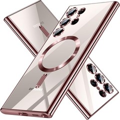 Magnetic Glossy Slim Soft Case for Samsung Galaxy S24 Ultra – Rose Gold Cover