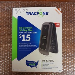 TRACFONE Z232TL Black & Gray 4G LTE Flip Cell Phone Open Box