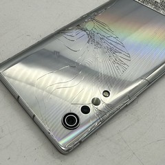 LG Velvet 5G – 128 GB – Aurora Grey — AT&T UNLOCKED — Cracked Back — B12:22