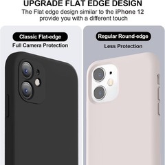 iPhone 11 Case, Upgraded Liquid Silicone with Flat Edges and Camera Protection –