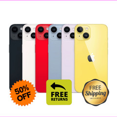 Apple iPhone 14 128GB/512GB Unlocked – Blue, Purple, Red, Free Shipping!