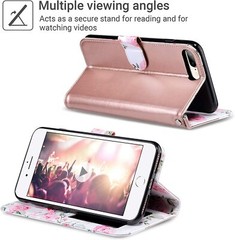 For iPhone7 Plus 8 Plus Wallet Case Protective Card Holder Credit Slot Leather