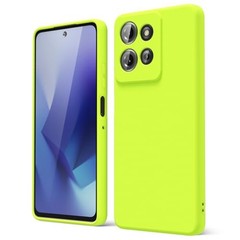 Cute Liquid Silicone Case for Motorola Moto G Power 2025, Neon Green Lime
