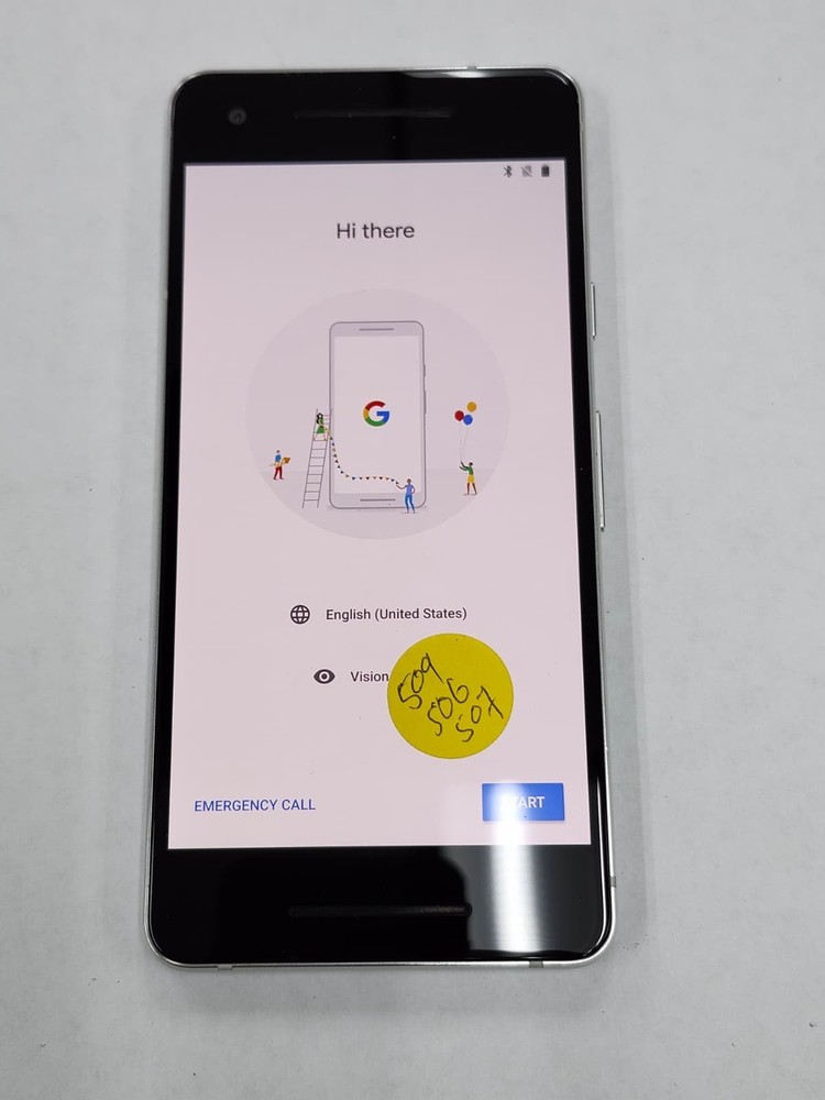 DEFECTIVE – Google Pixel 2 – 128 GB – White – Unlocked – G011C – 12380