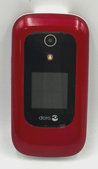 Doro 7050 Consumer Cellular 4G LTE Flip Phone Red Factory Reset Tested Works