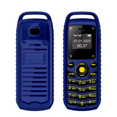 B25 Button Mini Mobile Phone 2 SIM Standby Bluetooth Dialing Surround Wear Black