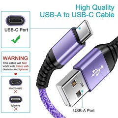3FT USB-C Fast Charger Adapter 2-Pack for Galaxy S25 FE S26 Ultra