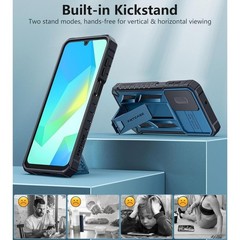 Samsung A17 5G Military-Grade Dropproof Case with Kickstand & Slide Camera Cover
