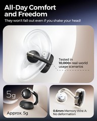 SoundPEATS Clip 1 Open Ear Earbuds 12mm Dolby Audio Comfortable & Secure Clip-on