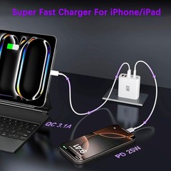 USB C Charger Block, 65W Fast Charging, 6-Port USBC Charging Block, Multiport Po