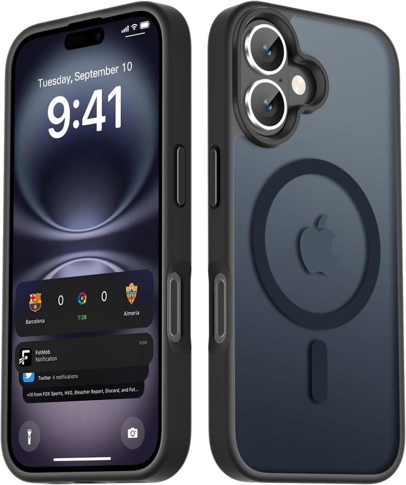 iPhone 16 Plus Case, Magnetic Phone Cover, Military Grade Protection, Black