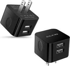 2 Pack 2.4A USB Wall Fast Charger Block for iPhone, Samsung Galaxy