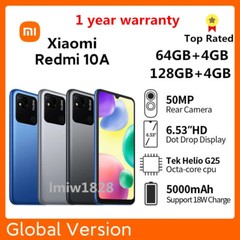 Xiaomi Redmi 10A 64GB 128GB 4G Unlocked Android Global Smartphone New Sealed
