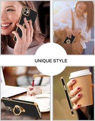 iPhone 11 Case with 360° Ring Holder, Shockproof Slim Kickstand Magnetic Support