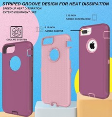2PCS Case & HD Screen Protector for iPhone 8/7 Plus Heavy Duty Protection