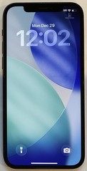 USED BLACK GSM UNLOCKED iPhone 12, 128GB A2172 MGER3LL/A WITH 83% BATTERY HEALTH