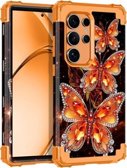 Galaxy S24 Ultra Case, Three Layer Heavy Duty Shockproof Protection Hard Plastic