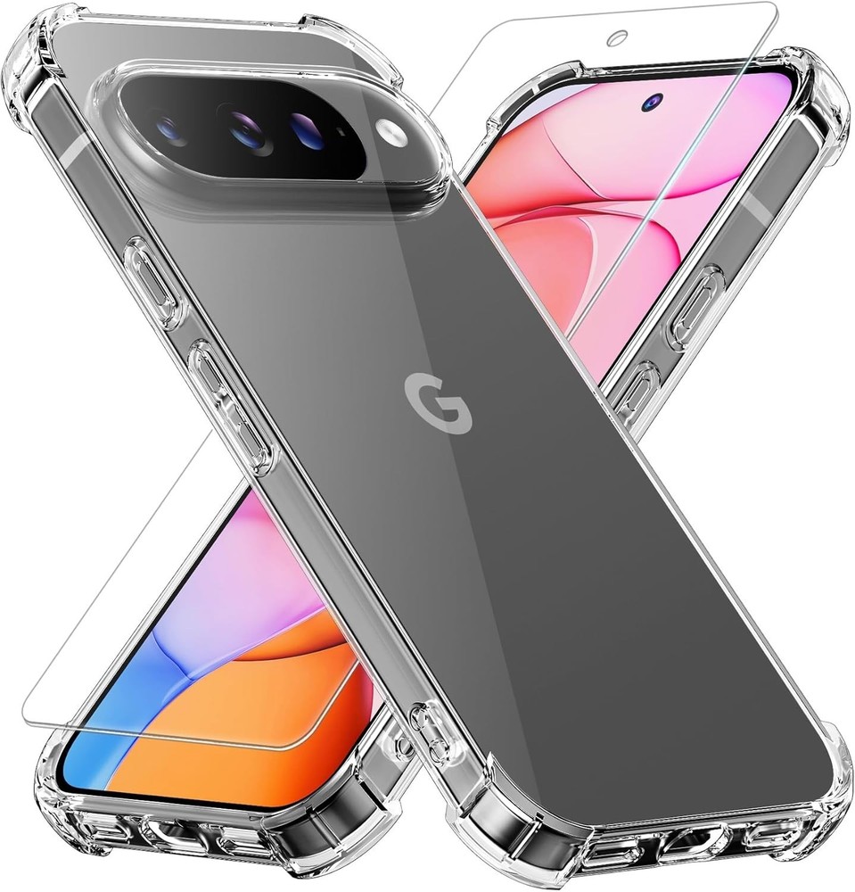 For Google Pixel 10 Pro Clear Case with Shockproof Cover & 1x Screen Protector