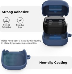 Midnight Blue Shockproof Silicone Case Cover for Samsung Galaxy Buds4/Buds4 Pro