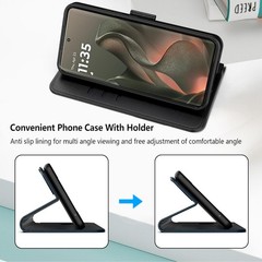 Motorola Edge 2025 Case PU Leather Flip Cover Wallet Protector with Card Slots