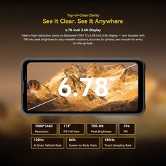 Global Blackview FORT 5 4G Lightweight Rugged Phone Android 16 Mobile Waterproof