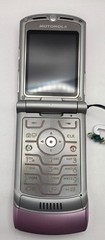 Motorola RAZR V3m Pink with Silver Vintage Rare Flip Phone Tested Works Megapix