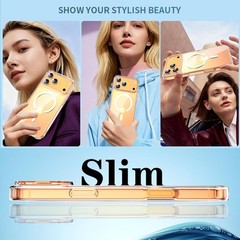 Magnetic Clear Case for iPhone 17 Pro Max with Privacy Screen Protector, Slim