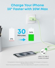 20W Fast USB C Charger Block, Type C Charger for iPhone 17/17 Pro Max/16 Series