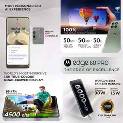 MOTOROLA Moto Edge 60 Pro 5G-Factory Unlocked Dual SIM-12GB 256GB-Pantone Shadow