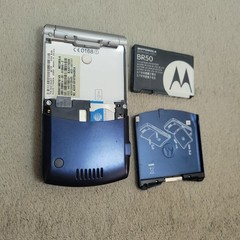 Motorola RAZR V3 Blue Flip Cell Phone Tested Working Battery Included