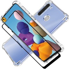 For Samsung Galaxy A21 case with screen protector, Drop Proof Cover,Clear