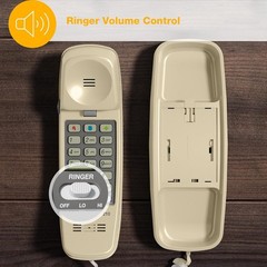 AT&T TRIMLINE 210 Corded Home Phone, No AC Power Required, Improved Easy-Wall-Mo