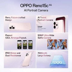 OPPO Reno15c 5G (Blue, 256 GB 12GB RAM) 6 Gen 1 Processor Global Version.
