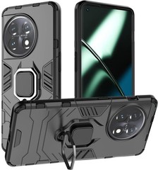 Dual Layer Protective Case & Heavy Duty Armor for OnePlus 11 5G with Stand Black