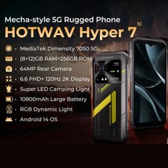 HOTWAV Hyper 7 5G Outdoor Smartphone Ohne Vertrag 20GB+256GB 6.6” Dual SIM Phone