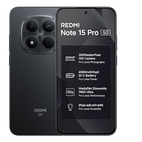 Xiaomi Redmi Note 15 Pro 5G Factory Unlocked | 6580mAh Battery |8GB RAM 128GB
