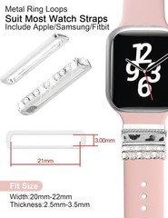 13 Pieces Silver Watch Band Charms with 10 Decorative Rings & 3 Decoration for A