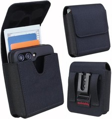 Flip Phone Holster for Samsung Galaxy Z Flip 7/6/5/4/3, Black Nylon Belt Clip Po