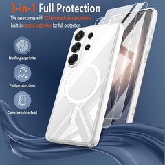 Magnetic for Samsung Galaxy S26 Ultra Case with Screen Protector 2X, Clear Cover